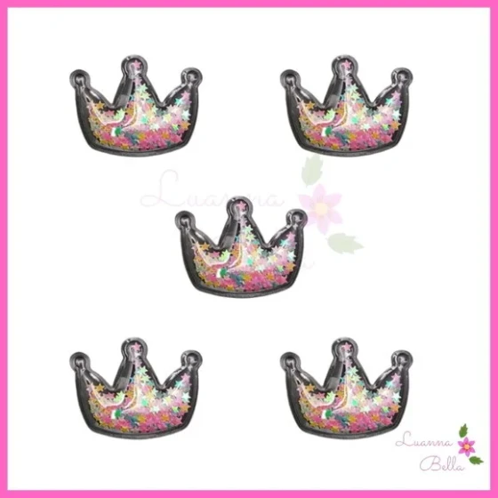 Aplique Coroa Com Enchimento Colorido - Pct c/4 unds