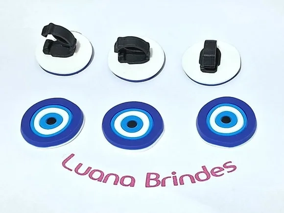 Pins para Cadarço Olho Grego Emborrachado Pacote C/6 Unidade