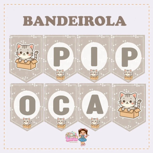 Kit Festa Só Um Bolinho GATINHOS - Decoração de Festa
