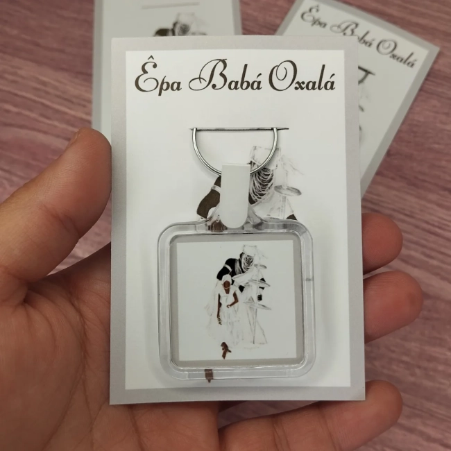 20 Unidades - Chaveiro Orixá Oxalá Personalizado Lembrancinhas