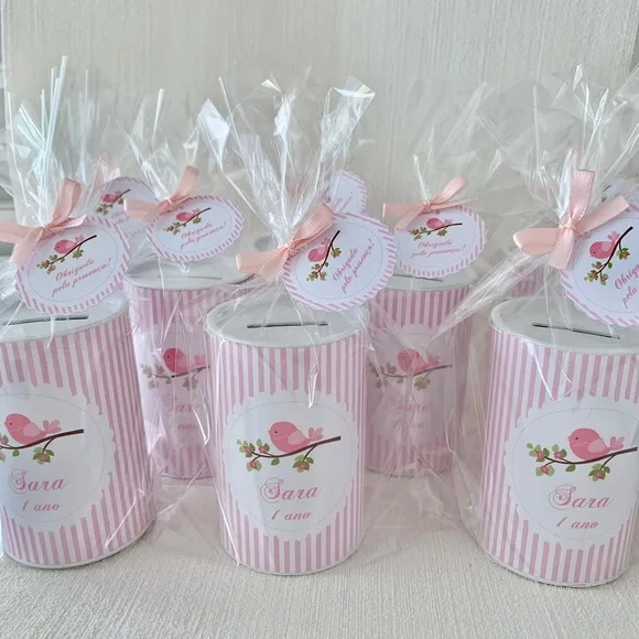 10 Cofrinhos Personalizados Jardim Encantado Passarinho