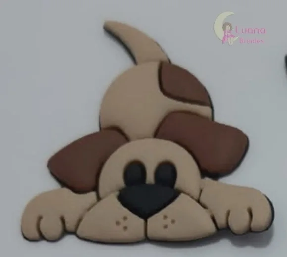 Apliques Gatinhas e Cachorros de Borracha - Pct C/8 Unid