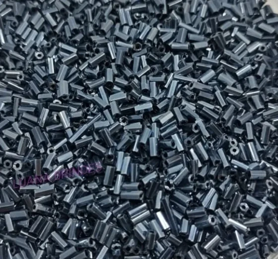 Canutilho Grafite de acrílico - 4,5mm - pct com 50 gramas