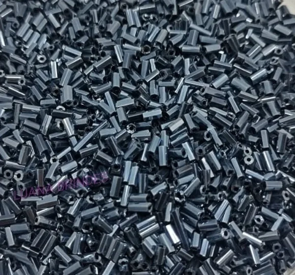 Canutilho Grafite de acrílico - 4,5mm - pct com 50 gramas