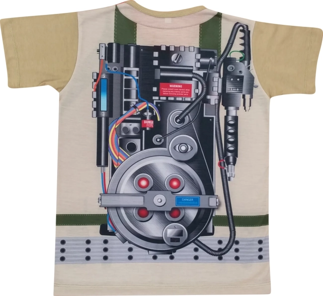 Camiseta Infantil Fantasia Caçador de Assombrações Uniforme de Cientista Parapsicólogo