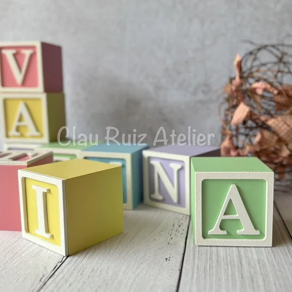 Candy Colors - Cubos 6x6 Decoração Bebê - Cubos Ts