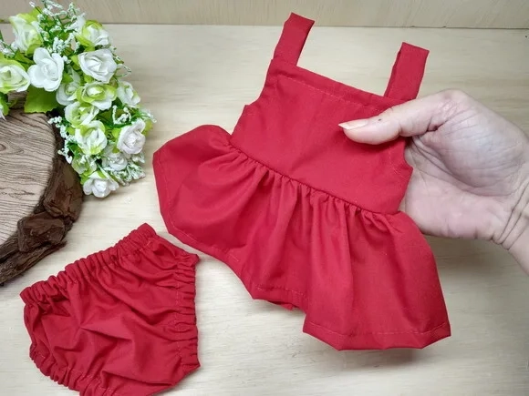 Vestido para Boneca + Calcinha* Chamar Chat