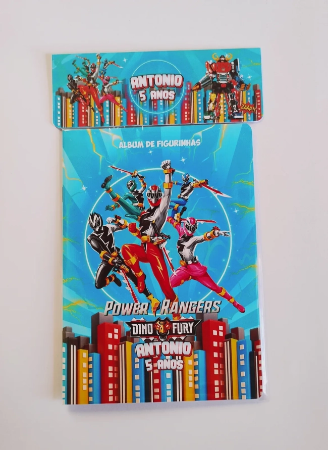 Power Rangers Dino Fury Álbum de Figurinhas + Desenhos para Colorir + Atividades