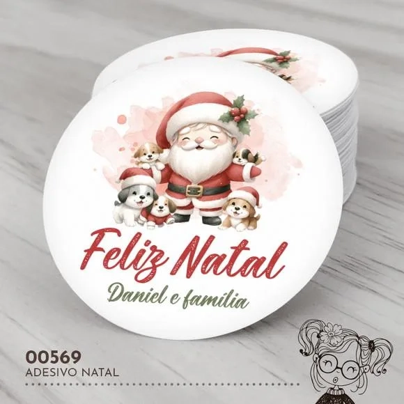 Adesivo Redondo Natal - 00569