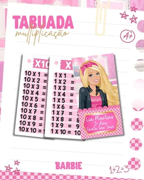 Chaveiro Tabuada Personalizada