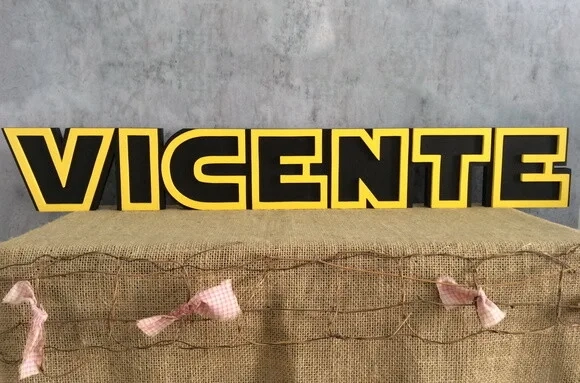 Letras Decorativas Personalizadas em MDF para Quarto de Bebê e Festas - Tema Star Wars