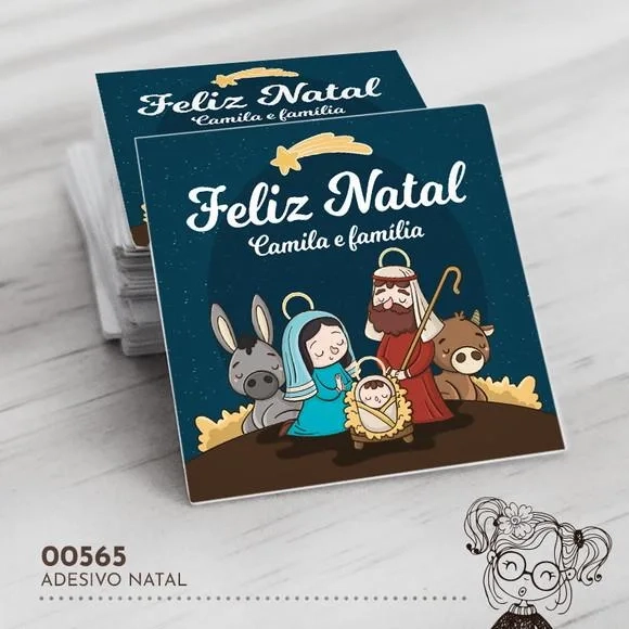 Adesivo Quadrado Natal - 00565