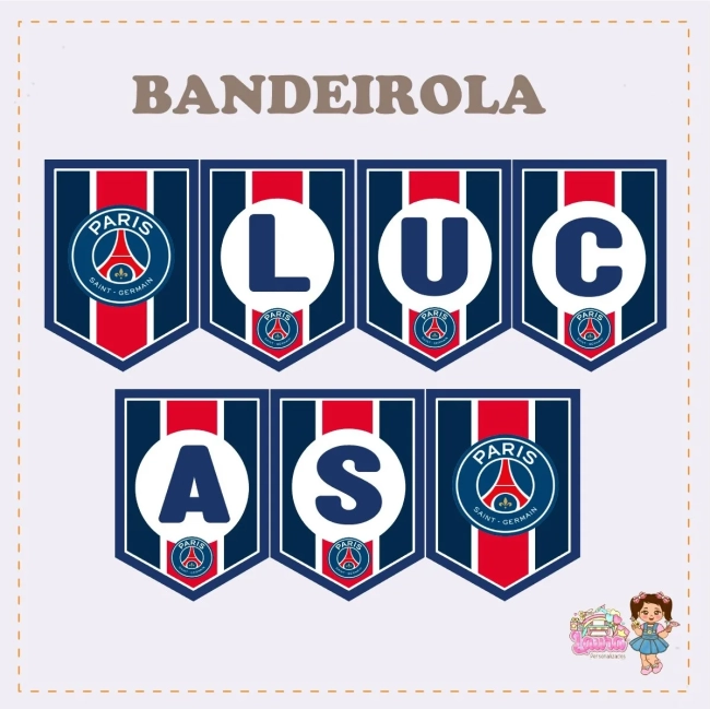 Kit Festa Só Um Bolinho PSG - Decoração de Festa