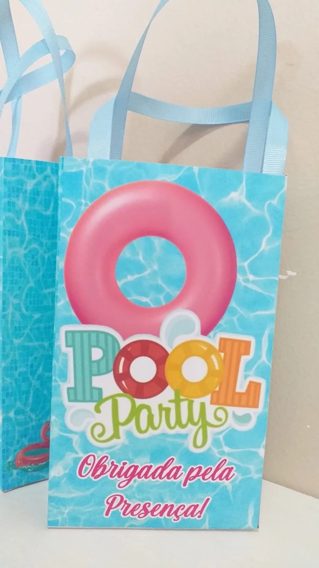 Sacolinhas Personalizadas Pool Party para Lembrancinhas