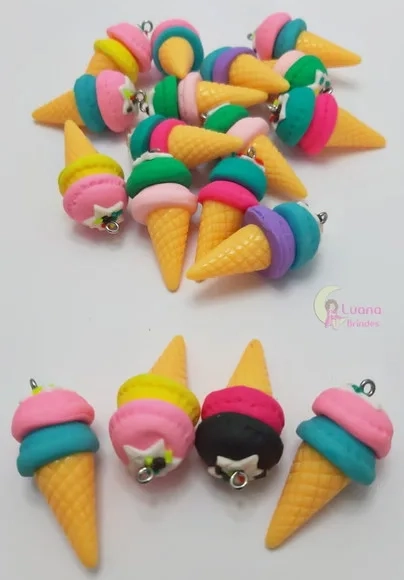 Pingentes Sorvetes Variados de Resina - pct c/5 unid