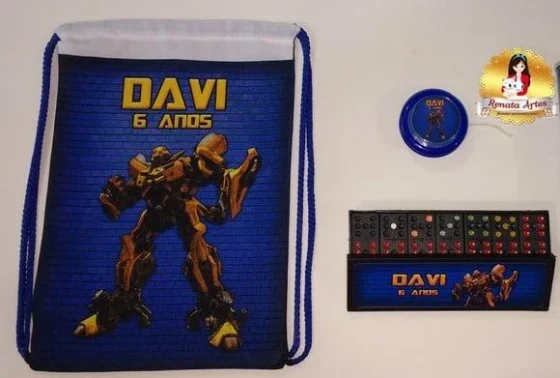 Mini Kit Jogos na Mochila Transformers Bumble Bee