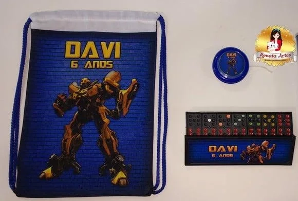 Mini Kit Jogos na Mochila Transformers Bumble Bee