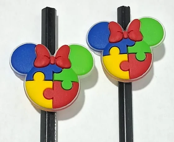 Lápis C/ponteira Minnie Símbolo Autismo - 6 Unidades