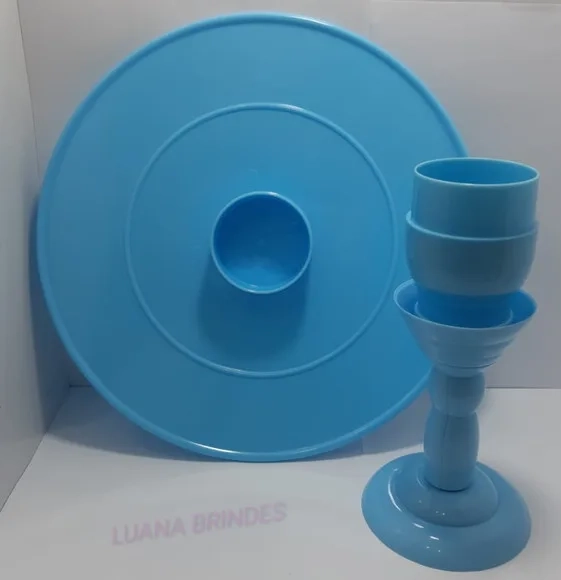 Boleira Cor Azul de Plástico - 28cm - 1 unidade.
