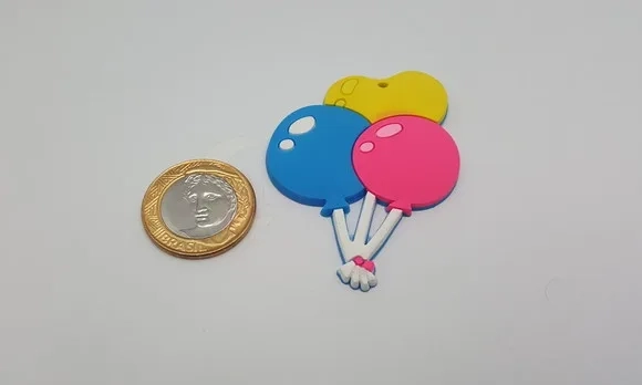 Pingente de Balões Emborrachado de 6,4cm Pacote com 4 Unidad
