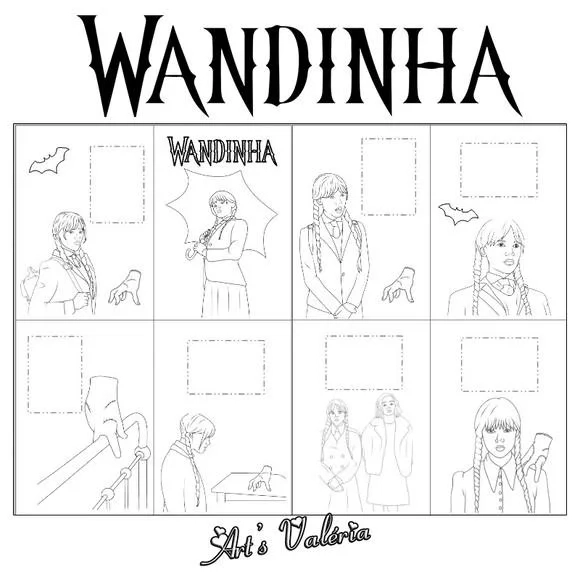 Álbum de Figurinhas Wandinha Addams - Wednesday - 10x15cm