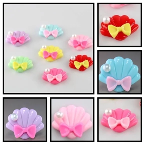 Apliques conchinhas do Mar de resina 2,5x3cm - 5 unidades