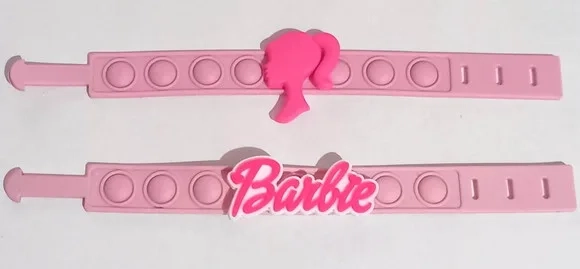 Pulseira Silhueta Barbie e Nome Variados Emborrachado