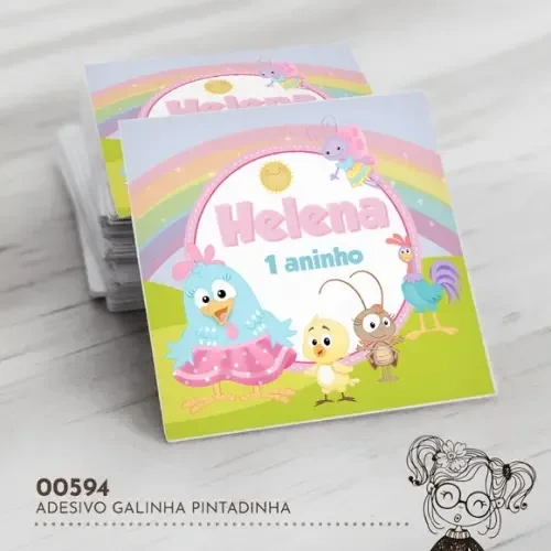 Adesivo Quadrado Galinha Pintadinha - 00594