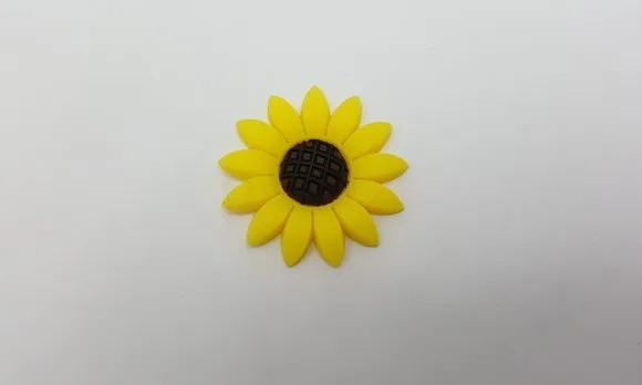 Aplique de Girassol Emborrachado de 3,3cm Pct C/6 Unidades