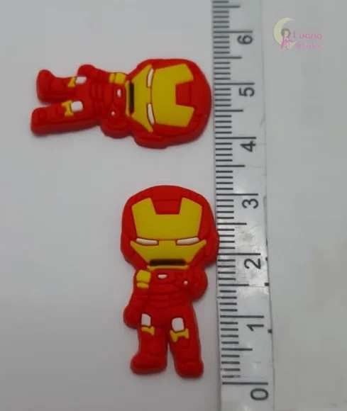 Aplique Homem de Ferro de Borracha - Pct C/6 Unidades