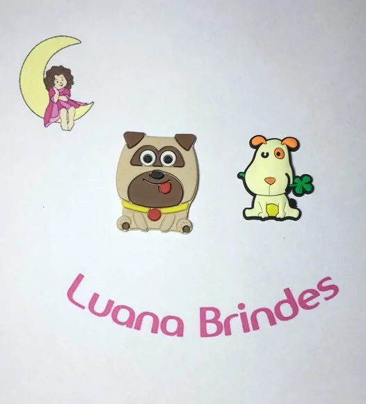 Aplique Cachorro Personagem Emborrachado Pct C/6 Und