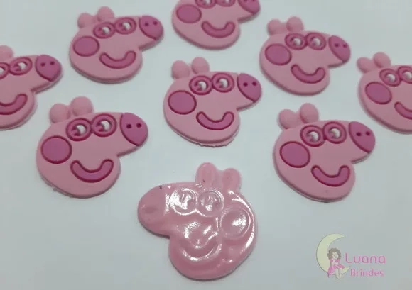 Aplique Personagem Animado de borracha - pct c/7 unidades