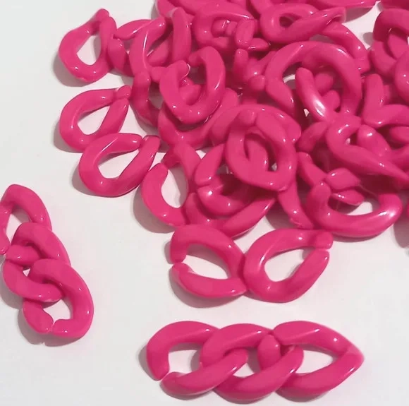Elo para Corrente de Plástico Pink (19mm) - 100 Unid