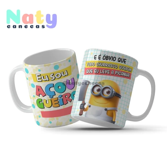 Caneca Minions Profissões Masculinas Personalize com Nome.