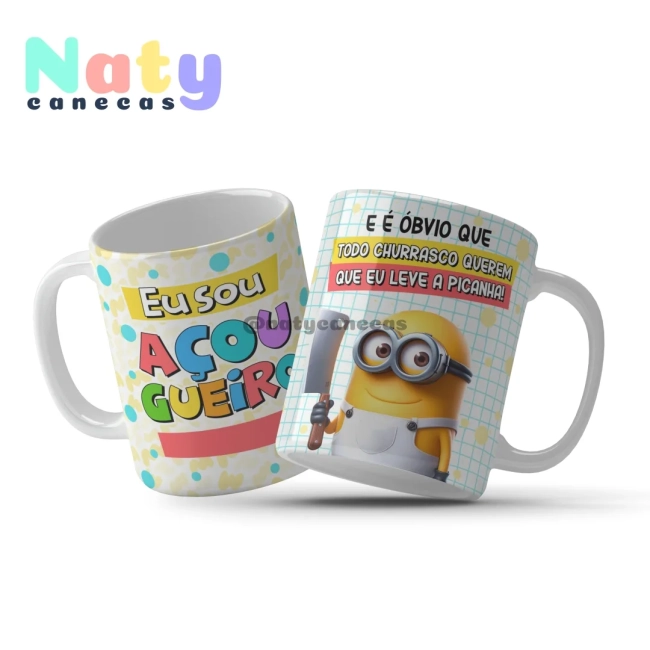 Caneca Minions Profissões Masculinas Personalize com Nome.