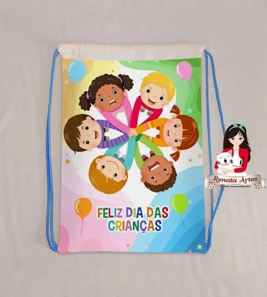 Mochila de Tecido Personalizada Dia das Crianças 2025