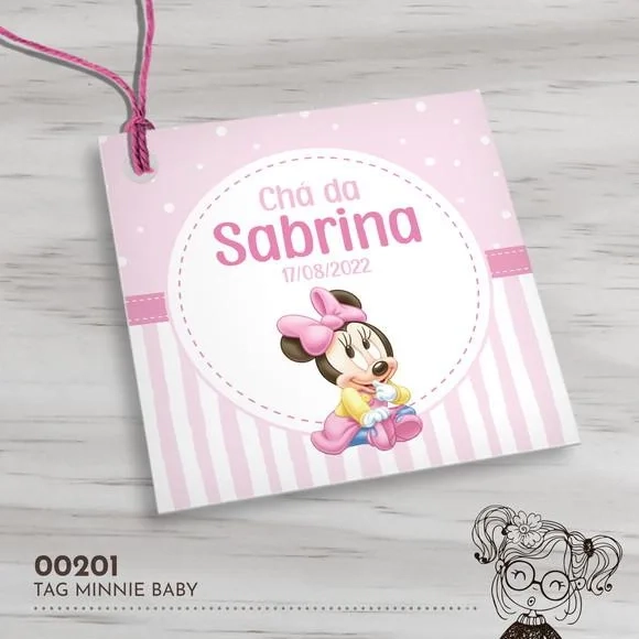 Tag Quadrada Minnie Baby - 00201