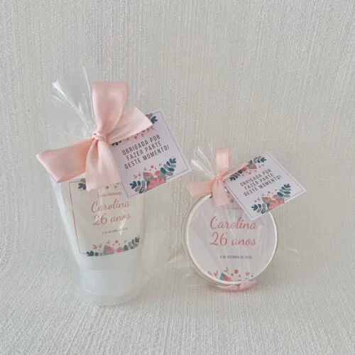 Lembrança aniversário hidratante + vela aromática