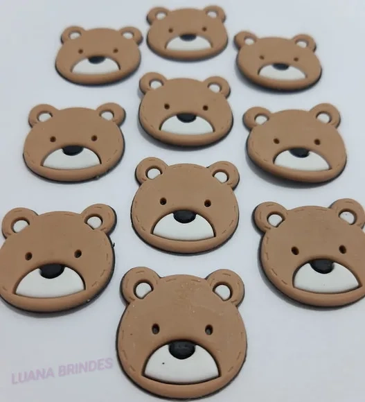 Aplique Urso de Borracha -pct C/6 Unidades