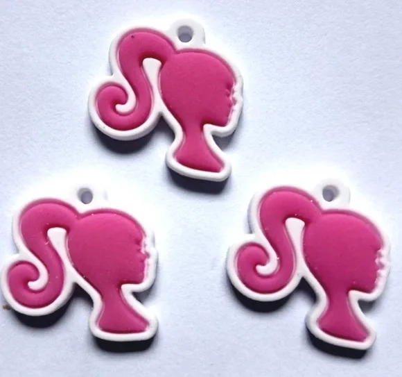 Pingente Barbie Emborrachado 2cm - 10 Unidades