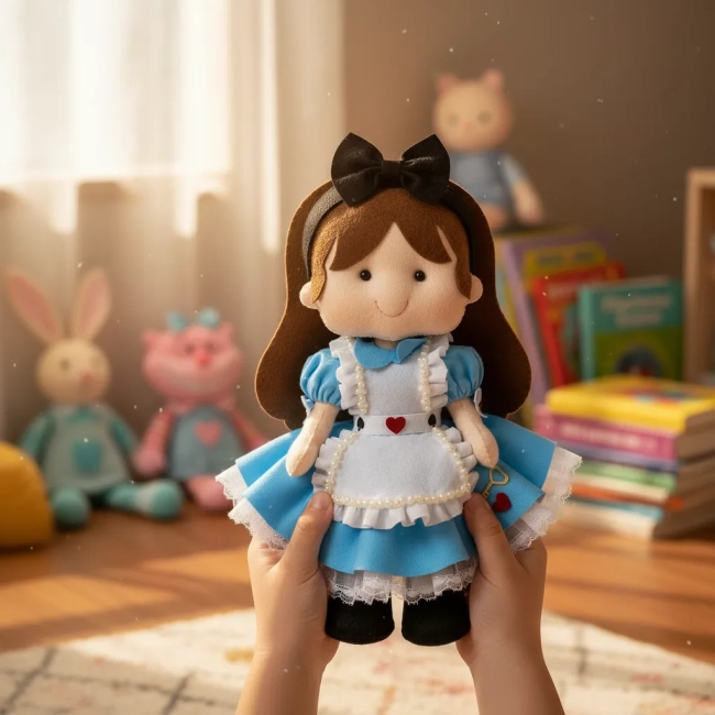 Boneca Alice De Feltro - Clássico Alice País Das Maravilhas