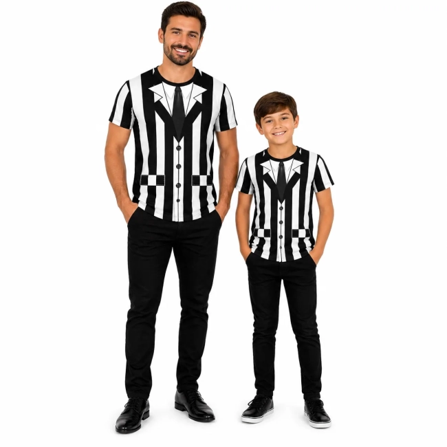 Camiseta Terno Listrado Adulto – Fantasia Temática Ricardo Fantasias