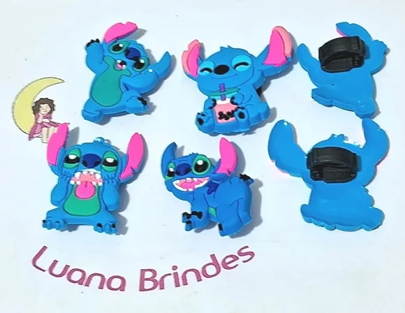Pins para Cadarço Stitch Emborrachado 8 Unidades Variados