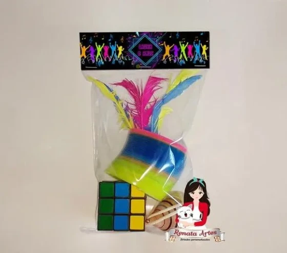 Kit Brinquedos Retrô Tema Balada Neon