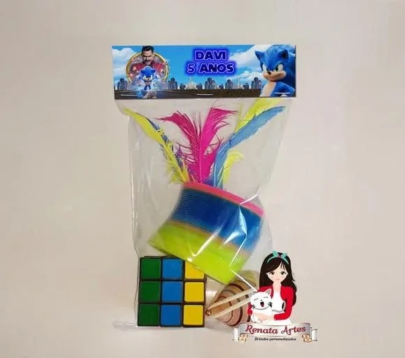 Kit Brinquedos Retrô Tema Sonic Filme 2020
