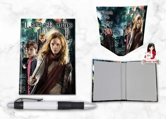 Bloquinho Personalizado com Caneta Harry Potter