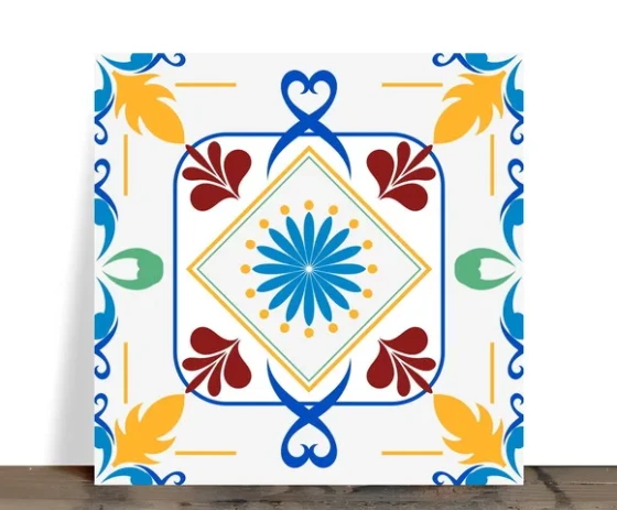 Azulejo Decorativo Mandala Colorida Arabescos 15x15 Cerâmica