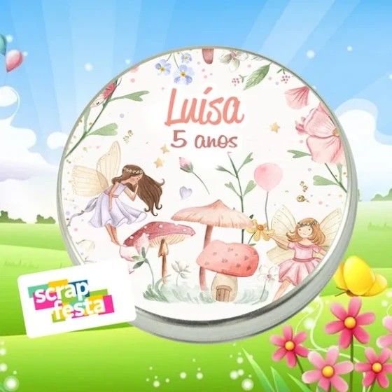 Latinha Personalizada Jardim das Fadas Aquarela