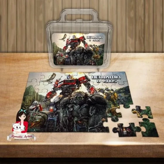 Quebra Cabeça Personalizado na Maleta Transformers Despertar