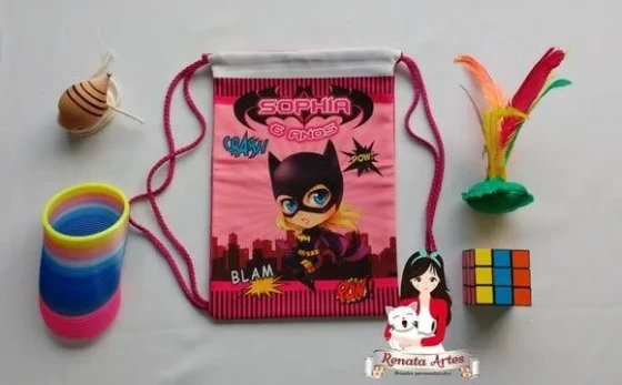Mochila Brinquedos Retrô Tema Batgirl Baby